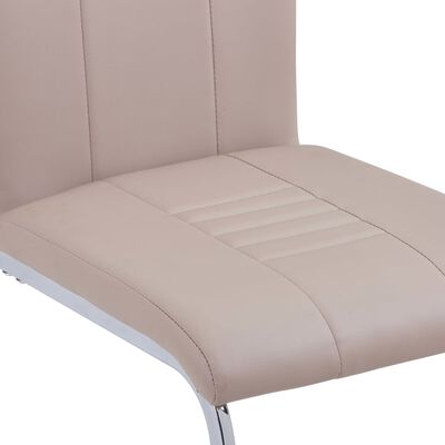 vidaXL konsoles virtuves krēsli, 2 gab., kapučīno krāsas mākslīgā āda