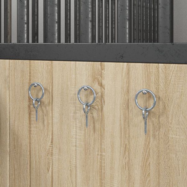 vidaXL zirgu piesie&scaron;anas gredzeni ar acu skrūvēm, 3 gab., sudraba krāsa, tērauds