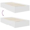 vidaXL Gultas rāmis ar atvilktni Balts 100 x 200 cm Inženierijas koks