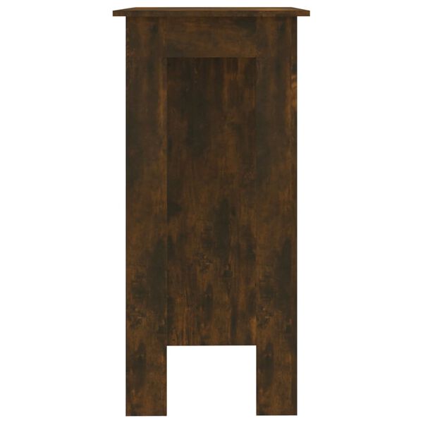 vidaXL bāra galds ar plauktu, kūpināta ozolkoka krāsā, 102x50x103,5 cm