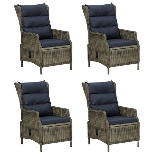 vidaXL 5-daļīgs dārza mēbeļu komplekts, PE rotangpalma, brūns