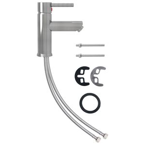 vidaXL vannasistabas izlietnes jaucējkrāns, sudraba krāsā, 130x176 mm