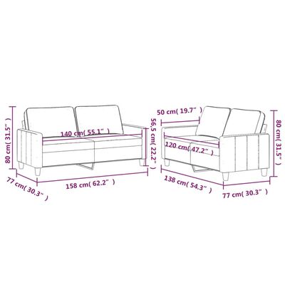 vidaXL divdaļīgs dīvānu komplekts ar spilveniem, brūns samts