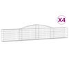 vidaXL arkveida gabiona grozi, 4 gb., 400x30x60/80 cm, cinkota dzelzs