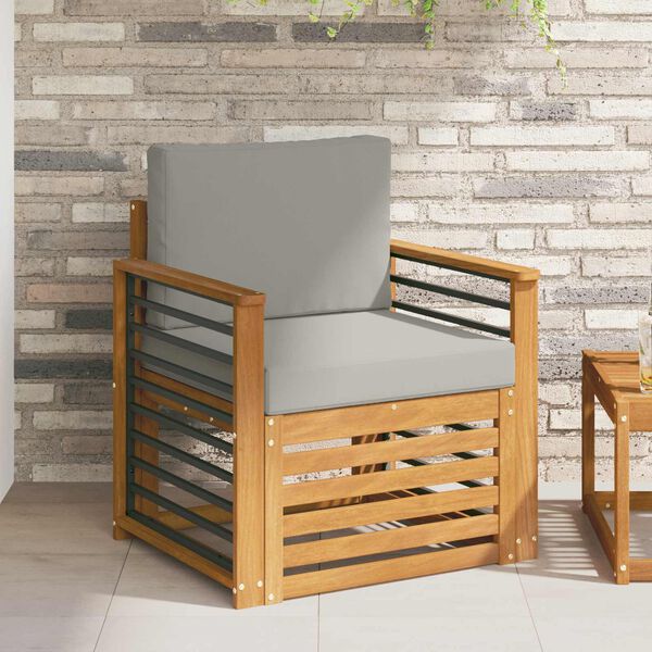 vidaXL Āra dīvānu komplekts ar spilvenu Dabiska 71 x 63 x 73 cm