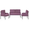 vidaXL Dīvāna komplekti 3 pcs Violeta 115 x 56 x 80 cm Saplāksnis