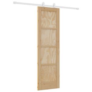 vidaXL Slīdo&scaron;ās durvis Dabisks un balts 61 x 198,5 cm