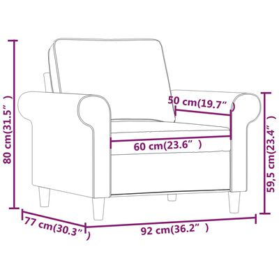 vidaXL atpūtas krēsls, tumši pelēks, 60 cm, audums