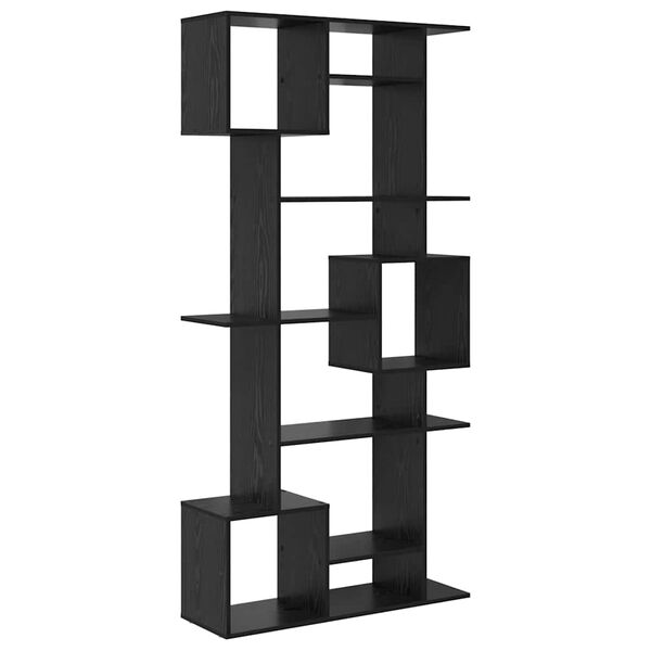 vidaXL Grāmatplaukts Melns ozolkoks 92 x 29 x 188 cm Inženierijas koks