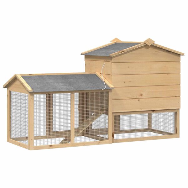 vidaXL Vistu kūts 2 pcs Brūna Ciets priedes koks