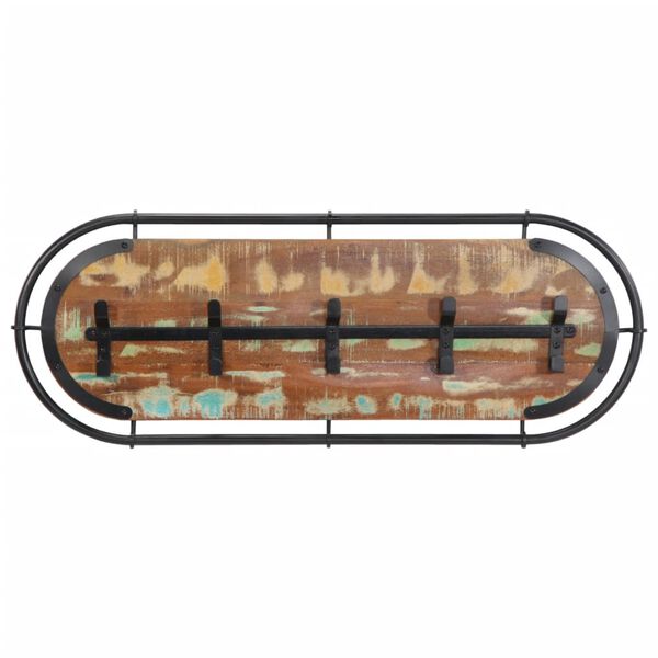 vidaXL sienas drēbju pakaramais ar 5 āķiem, pārstrādāts masīvkoks