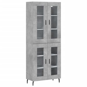 vidaXL augstais skapis, pelēks, 69,5x34x180 cm, inženierijas koks