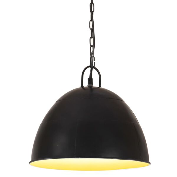 vidaXL griestu lampa, industriāls dizains, melna, 25 W, 31 cm, E27