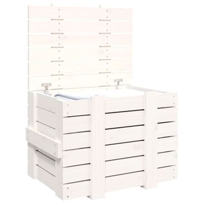 vidaXL uzglabāšanas kaste, balta, 58x40,5x42 cm, priedes masīvkoks
