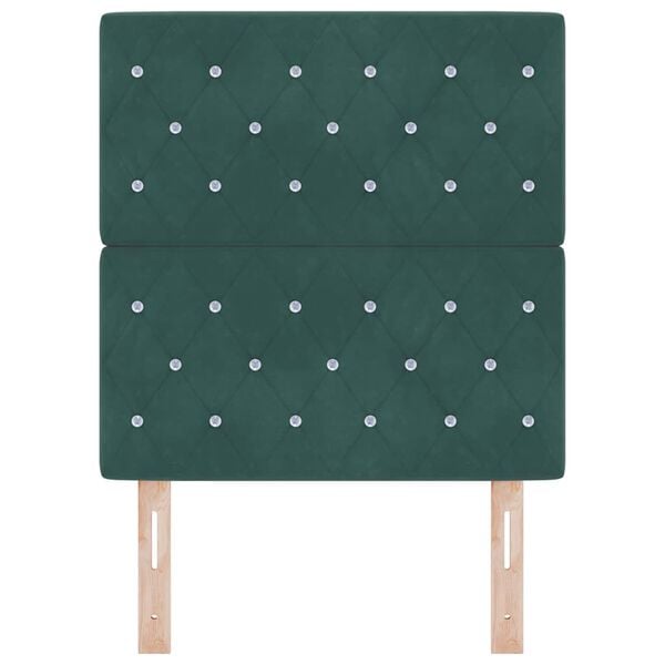 vidaXL Galvgalis ar galvas klāju Tumši zaļš 80 cm Mākslīgā āda