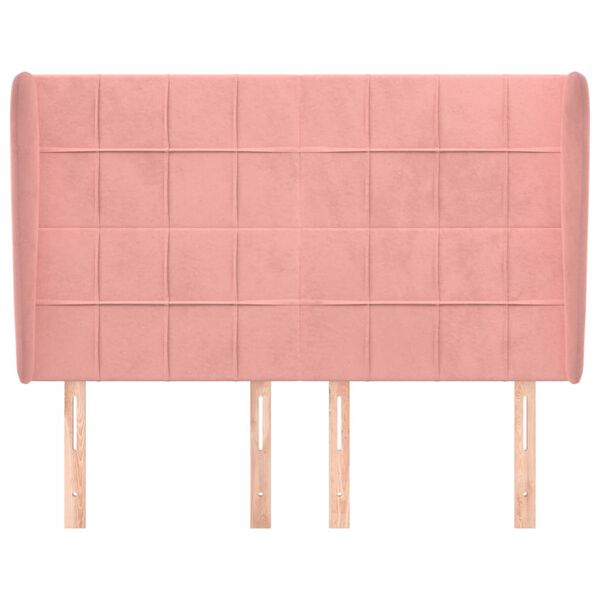 vidaXL galvgalis ar malām, 147x23x118/128 cm, rozā samts