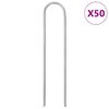 vidaXL zemes mietiņi, 50 gab., U-forma, 15x3,5 cm, cinkots tērauds