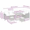 vidaXL Dārza dīvānu komplekts 9 pcs Pelēka poliratāns