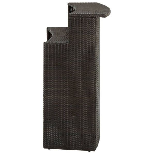 vidaXL dārza bāra galds, 120x55x110 cm, brūna PE rotangpalma