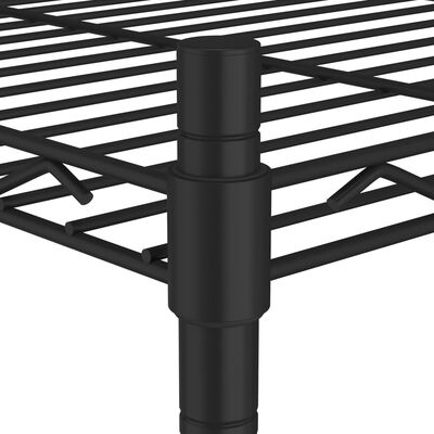 vidaXL 3 līmeņu glabāšanas plaukts ar riteņiem, melns, 60x35x81 cm