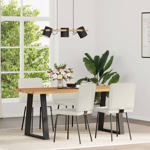 vidaXL virtuves krēsli, 4 gab., krēmkrāsas samts