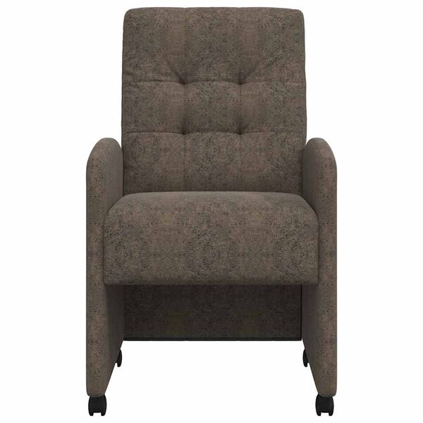 vidaXL Ēdamgalda krēsli ar ritenīšiem ar riteņiem 2 pcs Tumši pelēka