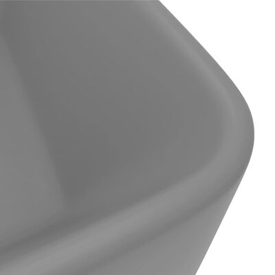 vidaXL izlietne, 41x30x12 cm, matēta gaiši pelēka keramika