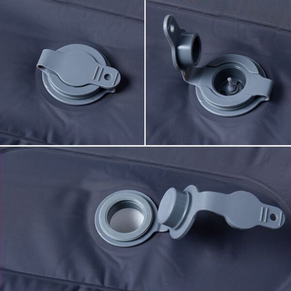 vidaXL pa&scaron;piepū&scaron;ams kempinga matracis, spilvens, vienvietīgs, pelēks