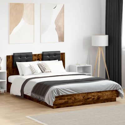 vidaXL gultas rāmis ar galvgali, ozolkoka krāsā, 120x200 cm
