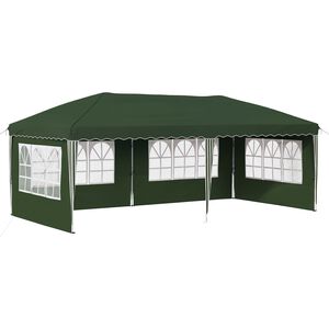 vidaXL Pop-up svinību teltis 575 x 289 x 245 cm Zaļa