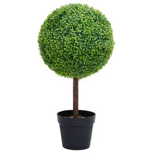 vidaXL mākslīgais buksis ar podiņu, apaļ&scaron;, zaļ&scaron;, 71 cm