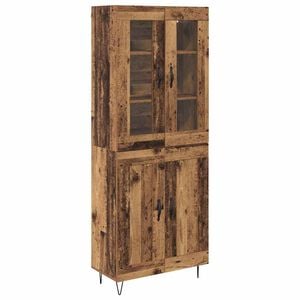 vidaXL Augstais skapītis Vecs koks 69,5 x 34 x 90 cm Inženierijas koks