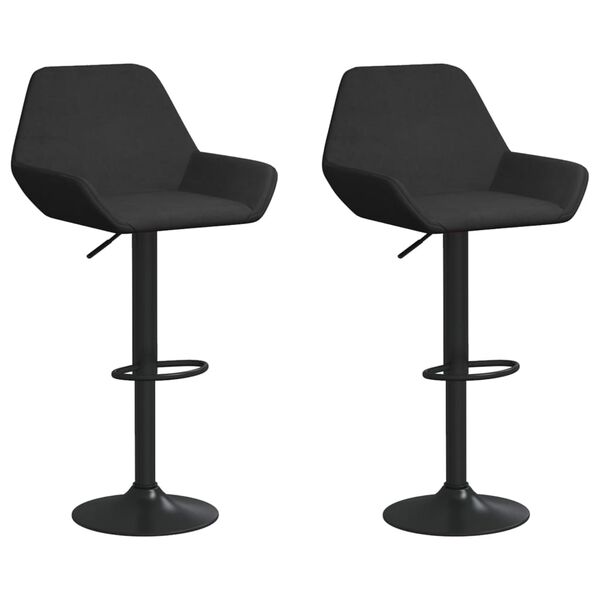 vidaXL bāra krēsli, 2 gab., melns samts
