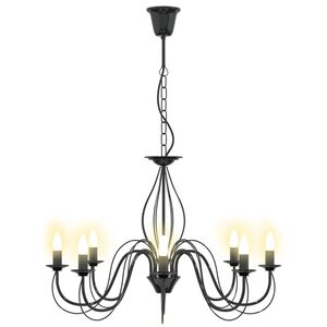 vidaXL Regulējama lustra E14 Metāls Melns &Oslash; 78 x 101 cm