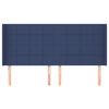 vidaXL galvgalis ar malām, 203x16x118/128 cm, zils audums
