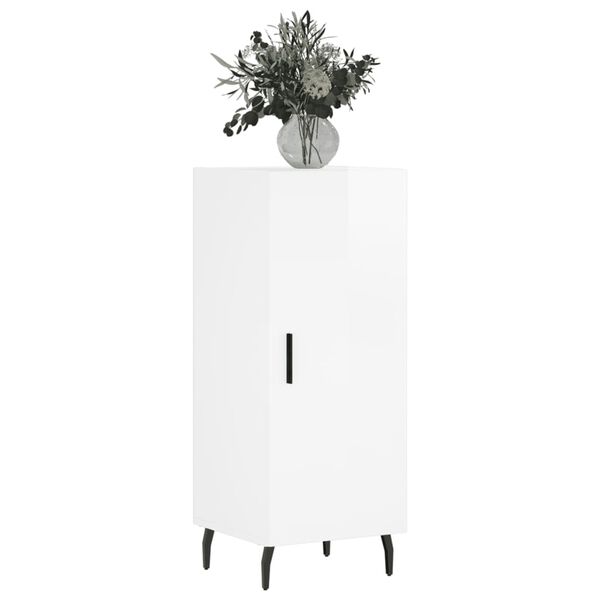 vidaXL kumode, spīdīgi balta, 34,5x34x90 cm, inženierijas koks