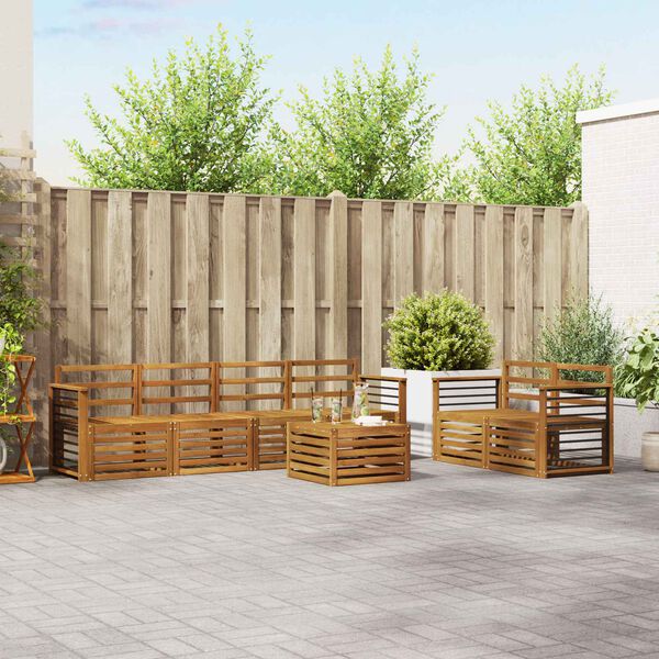 vidaXL Dīvāna komplekti 7 pcs Dabiska Cietā akācijas koks