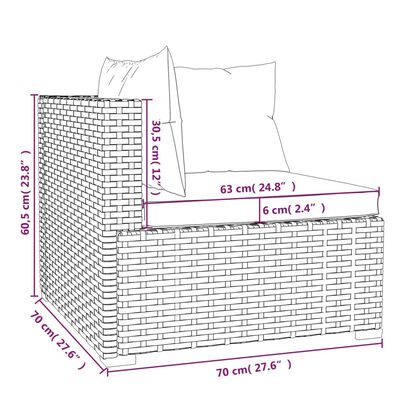 vidaXL 9-daļīgs dārza mēbeļu komplekts, matrači, PE rotangpalma, melns