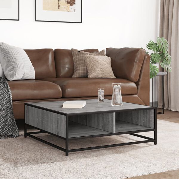 vidaXL kafijas galdiņ&scaron; pelēks Sonoma inženierijas koks un metāls