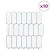 vidaXL Dekoratīvās uzlīmes 10 pcs Balta pelēka 30 x 30 x 0,8 cm