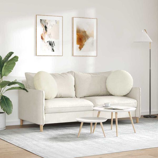 vidaXL Sēdvietas spilventiņi 2 pcs Krēmkrāsa &Oslash; 40 x 13 cm Samts