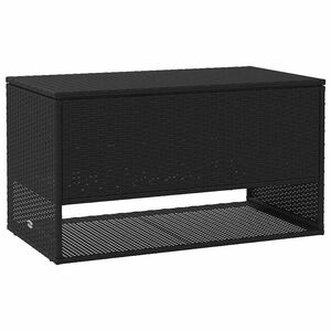 vidaXL āra spilvenu kaste, melna 100x55x55,5 cm polirotangpalmas