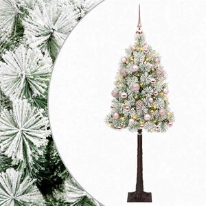 vidaXL Mākslīgā Ziemassvētku eglīte ar eglī&scaron;u bumbām 120 cm 150 LED