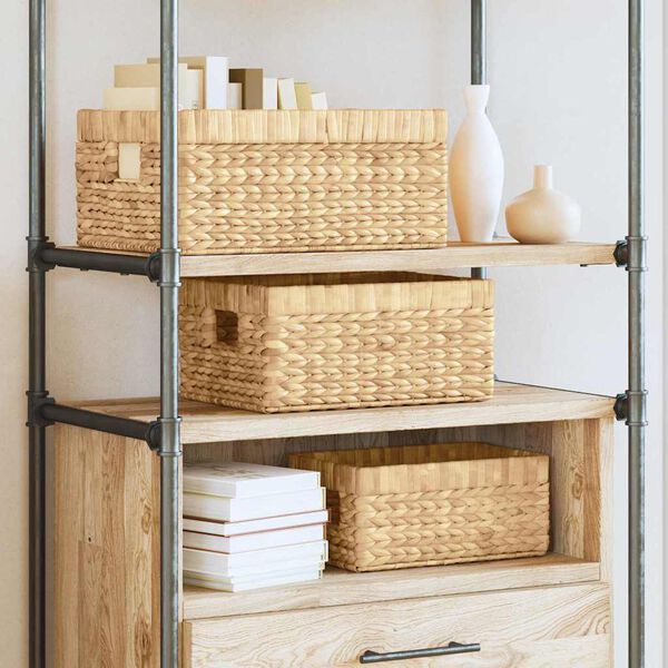 vidaXL Glabā&scaron;anas grozi 3 pcs Dabiska 40 x 30 x 18 cm Ūdens hiacintes