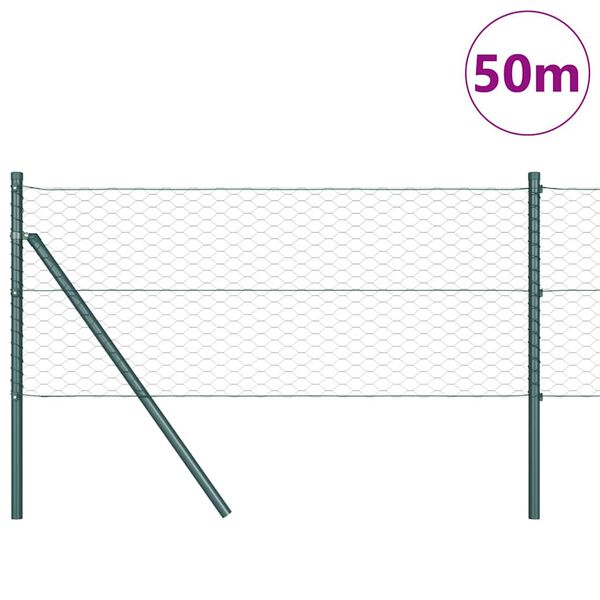 vidaXL Žoga āķis Zaļa 50 x 0,6 m (36 mm siets) Tērauds un PVC