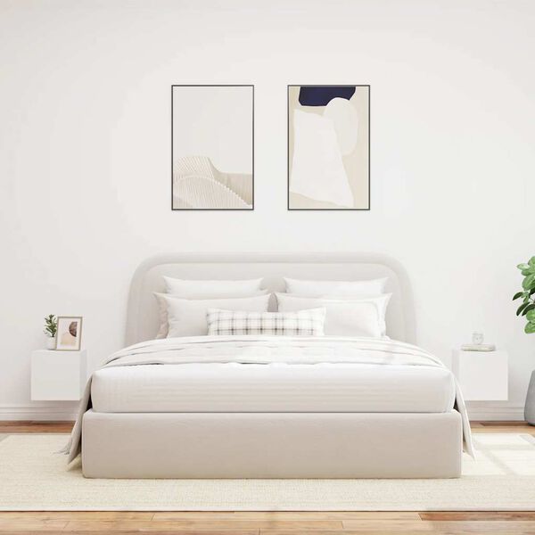 vidaXL TV galdiņi ar LED lampiņām, 2 gab., balti, 30,5x35x30 cm