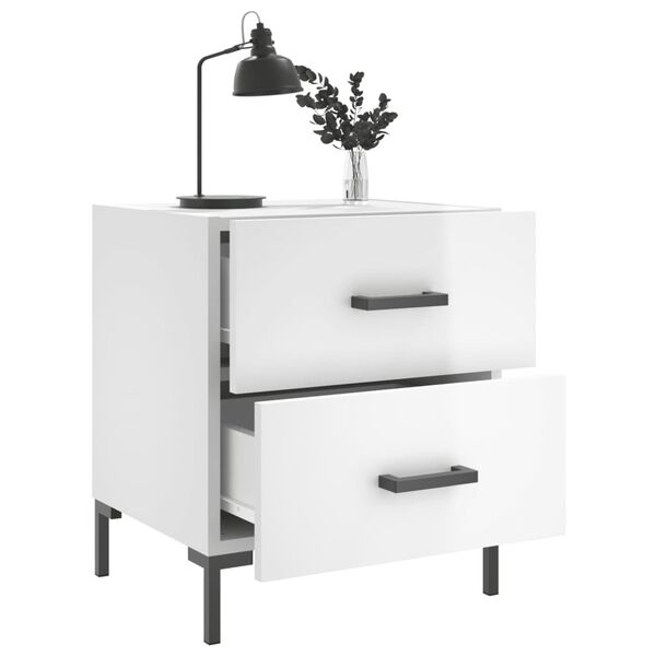 vidaXL naktsskapī&scaron;i, 2 gab., balti, 40x35x47,5 cm, inženierijas koks