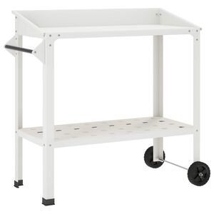 vidaXL Podiņu galds ar riteņiem 96 x 50 x 89 cm Auksti velmēta tērauds