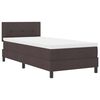 vidaXL Kastītes atsperu gulta Tum&scaron;i brūna 90 x 200 cm audums