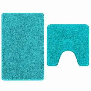 vidaXL Antislip vannas paklāju komplekts 2 pcs Tirkīzzila PP